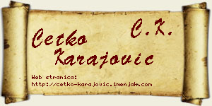 Ćetko Karajović vizit kartica